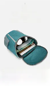 Macro detail showing large capacity main compartment of waterproof folding backpack