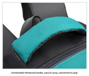 Detail of thickened handle with breathable mesh for comfortable outdoor backpack carrying
