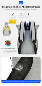 Ergonomic breathable S-shaped shoulder straps and three-layer foam back pad detail