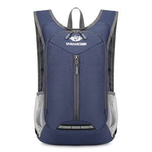 Opvouwbare grote capaciteit outdoor wandelrugzak in donkerblauw waterdichte stof