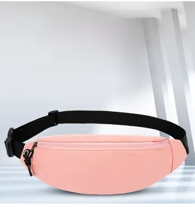 Sac banane de sport rose imperméable avec sangle réglable pour la course et le fitness