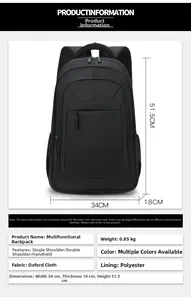 Detailed size specifications for large capacity business travel laptop backpack