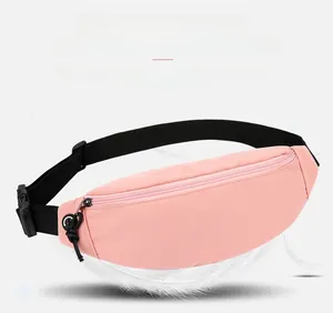 Sac banane de sport rose imperméable avec design léger et bandoulière ajustable