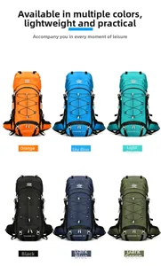 Detailed comparison of six colors of the 60L outdoor hiking backpack with load systems