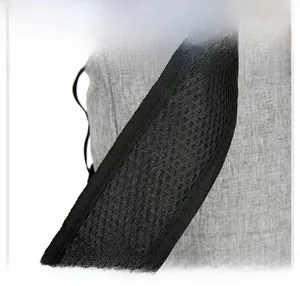 Detail of breathable honeycomb mesh shoulder strap on ultra-lightweight outdoor backpack