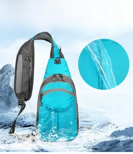 Detail showing water-resistant high-density nylon fabric of the hiking daypack