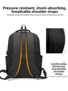 Close-up of ergonomic padded honeycomb mesh shoulder straps for pressure relief