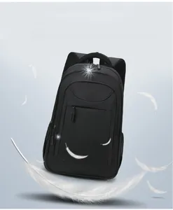 Detail of a lightweight black business laptop backpack with breathable side mesh pockets