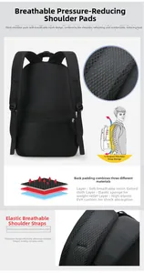 Detail of ergonomic S-shaped shoulder straps with breathable mesh padding for back relief
