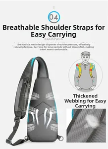 Ergonomic breathable mesh back and thickened shoulder straps on hiking daypack
