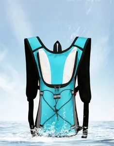 Sky blue waterproof cycling backpack made of high-density nylon for hiking