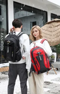 Outdoor 40L travel backpack featuring ergonomic S-shaped straps and multi-pocket storage