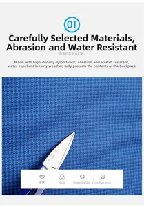 Close-up of blue high-density nylon fabric showing wear-resistant and waterproof texture