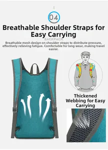 Detail of ergonomic breathable mesh straps and padded back on outdoor sports backpack