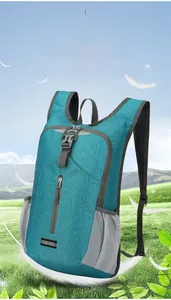 Outdoor cycling backpack in teal blue with side mesh pockets and lightweight design