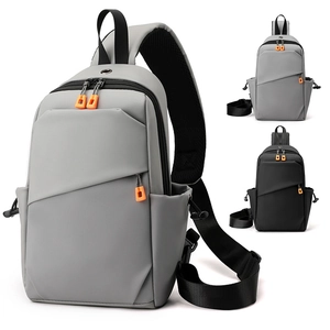Sac de Poitrine en Nylon Imperméable pour Hommes Minimaliste Urbain Sac Bandoulière Décontracté Sac à Épaule Léger Multi Poches Sacs de Voyage Quotidiens