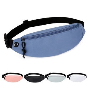 Sac Banane en Nylon Imperméable à la Mode Pour Femmes Hommes Course Sport Sac de Poitrine Avec Trou Pour Écouteurs Ceinture Réglable