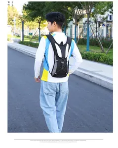 Outdoor cycling hydration backpack with reflective safety straps and elastic adjusters