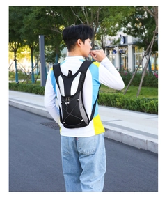 Outdoor cycling backpack with adjustable straps and safety reflective strips for hiking
