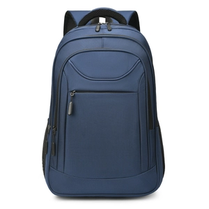 Business laptop backpack in dark blue with large capacity and multi-pocket design