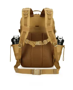Detail view of tactical backpack with breathable honeycomb padding and S-shape straps
