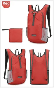 Détails du sac à dos de cyclisme rouge léger avec design pliable et poches en maille