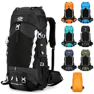 Professional Large Capacity Hiking Backpack Waterproof Nylon Trekking Rucksack Including Rain Cover For Men Women Camping Travel
