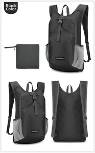 Sac à dos cyclisme noir pliable montrant les vues frontales et les poches filet