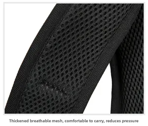 Close-up of thick breathable mesh shoulder straps for enhanced comfort and pressure relief
