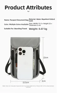 Détails de l'étui passeport RFID imperméable avec smartphone pour l'échelle de taille