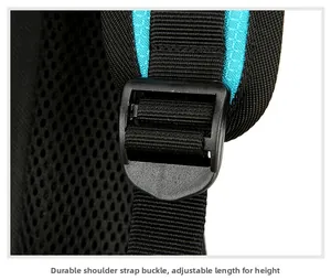 Close-up of adjustable backpack shoulder straps with sturdy buckles and breathable mesh padding