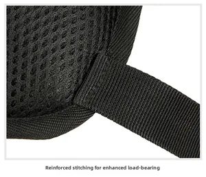Macro detail of reinforced stitching on nylon straps for enhanced load-bearing capacity