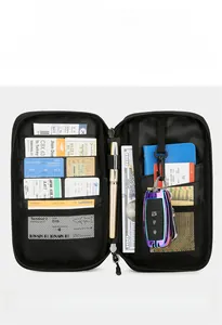 Internal layout of large capacity waterproof travel wallet with multiple card slots and passport holder