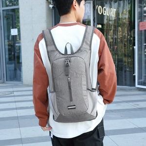 Grey waterproof cycling backpack with safety reflective strip for outdoor travel and sports