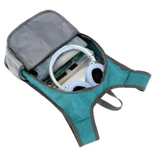 Foldable lightweight sports backpack in turquoise green with spacious interior storage