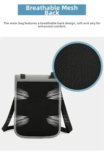 Détail de la pochette tour de cou avec dos en mesh respirant pour plus de confort