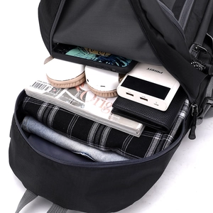 40L black hiking backpack with large capacity storage for travel and laptop gear