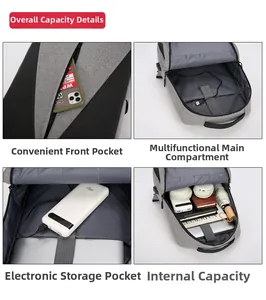 Détail de l'intérieur d'un sac à dos d'affaires imperméable avec compartiment pour ordinateur