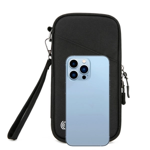 Waterproof RFID passport bag with phone pocket and wrist strap for travel organizing