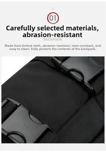 Détail de la boucle en plastique et de la sangle sur le sac en tissu oxford imperméable