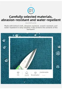 Gros plan sur la texture du tissu oxford résistant à l'eau et aux rayures du sac à dos