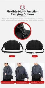 Détails du sac tactique en nylon imperméable avec modes de transport variés et crochets