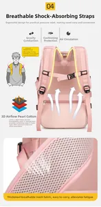 Detail ergonomischer S-Form Schultergurte mit atmungsaktiver 3D-Netzpolsterung