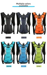 Detailed grid view of lightweight hydration backpacks in six assorted athletic colors