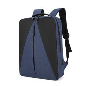 Sac à dos d'affaires imperméable pour homme bleu marine avec port USB et bretelles matelassées