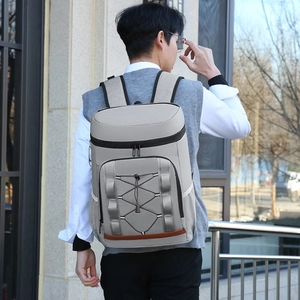 Insulated grey outdoor camping picnic backpack with thickened aluminum foil lining