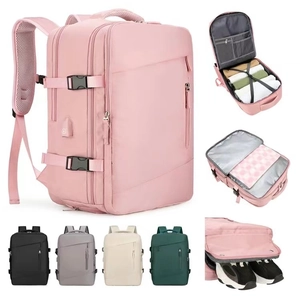 Sac à Dos de Voyage d'Affaires en Tissu Oxford de Grande Capacité pour Femmes Hommes Avec Port de Charge USB Compartiment à Chaussures Indépendant Sac pour Ordinateur Portable Imperméable