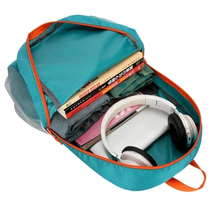 Mochila plegable impermeable azul lago con gran capacidad y tejido ripstop para deporte