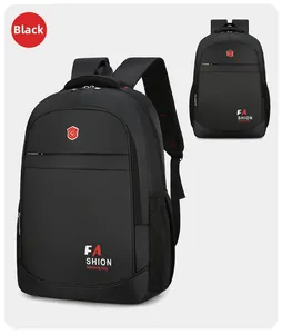 Detail view of red Oxford business backpack with durable straps and side mesh pocket