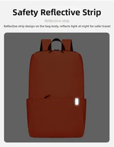 Detailansicht des Rucksacks mit Sicherheitsreflexionsstreifen und langlebiger Stoffstruktur